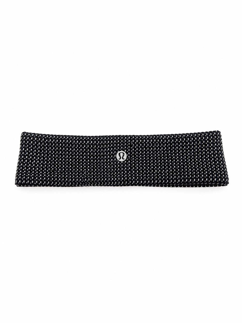 lululemon black and silver reflective knit headband